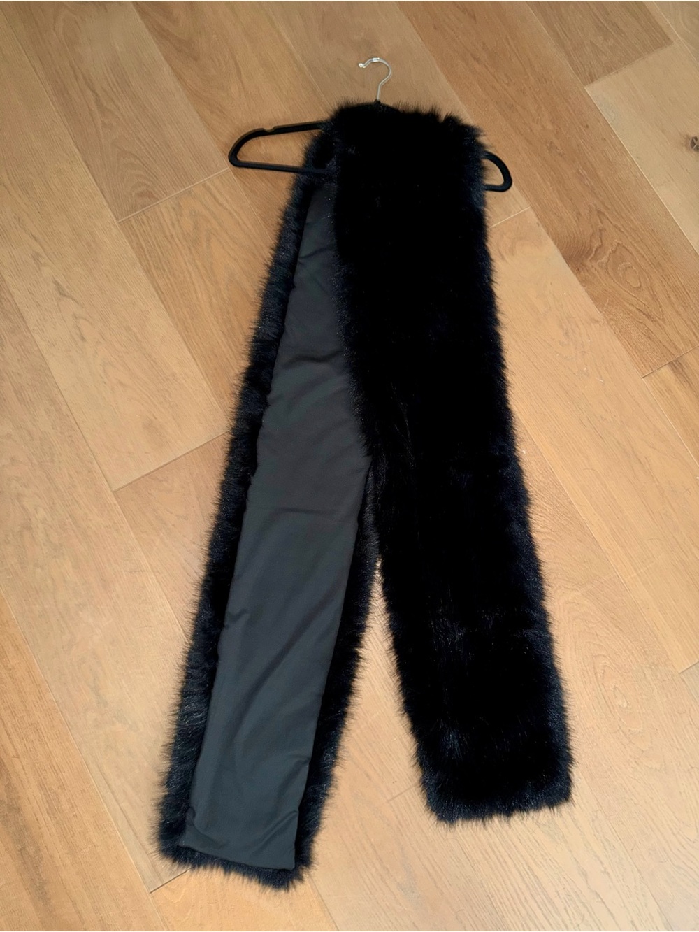 naked wardrobe Black Faux Fur Scarf Wrap Stole Shawl